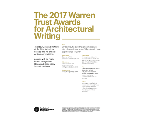 2017 Warren Trust Awards for Architectural Writing
