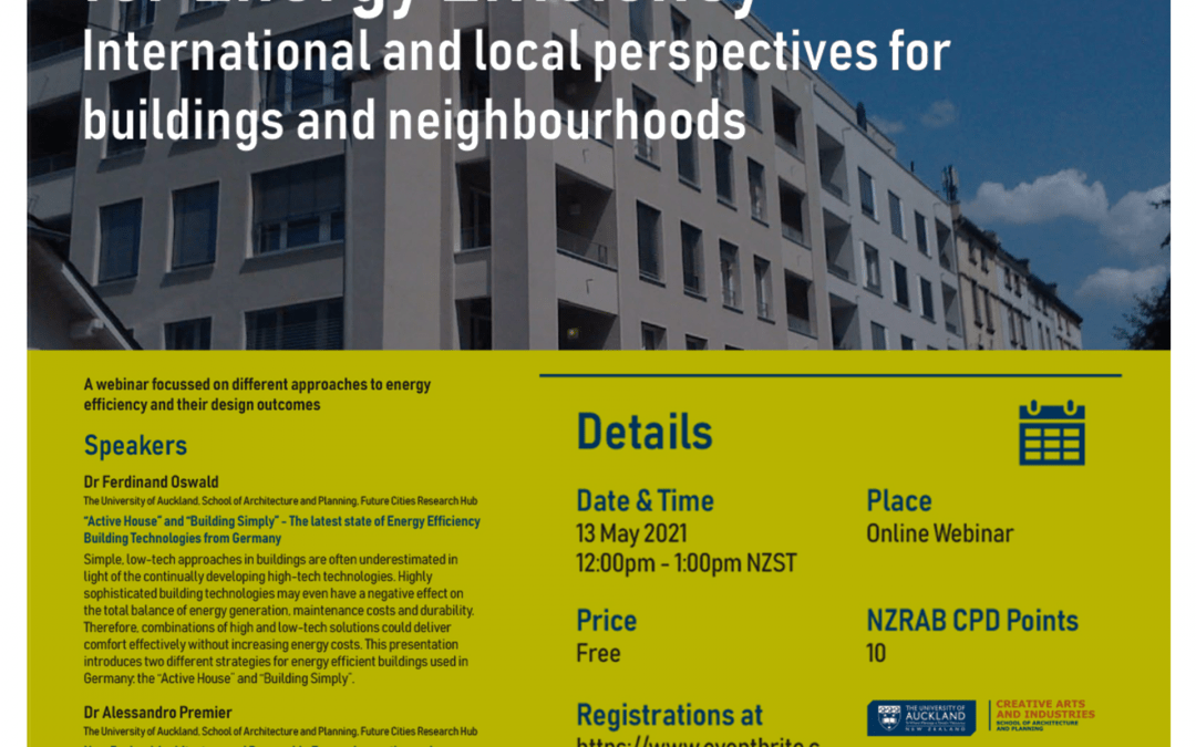 Future Cities Research Hub Webinar Series | Passive and Active Strategies for Energy Efficiency