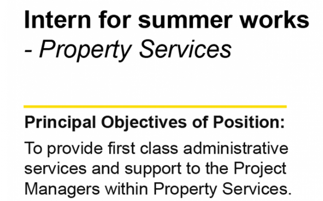 Intern for summer works – Property Services